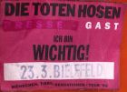 23.03.1992 Bielefeld - Aufklebepass Gast