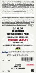 27.06.2026 Frankfurt - Ticket - Rückseite