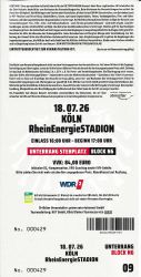 18.07.2026 Köln - Ticket - back